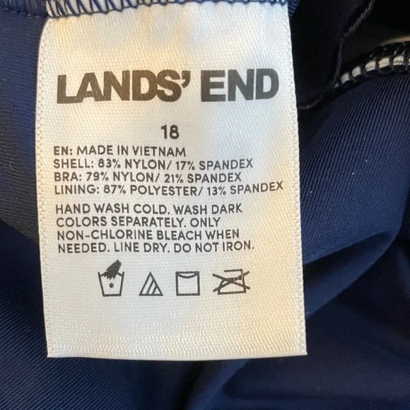 Lands' End Blue Floral Tankini Top - Picture 4 of 6